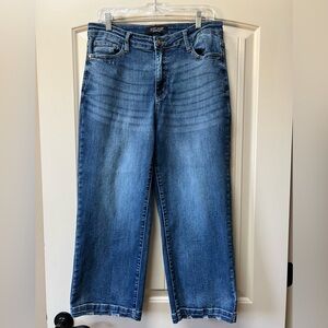 Judy Blue Look at Me Now High Rise Vintage Wash Crop Wide Leg Jeans